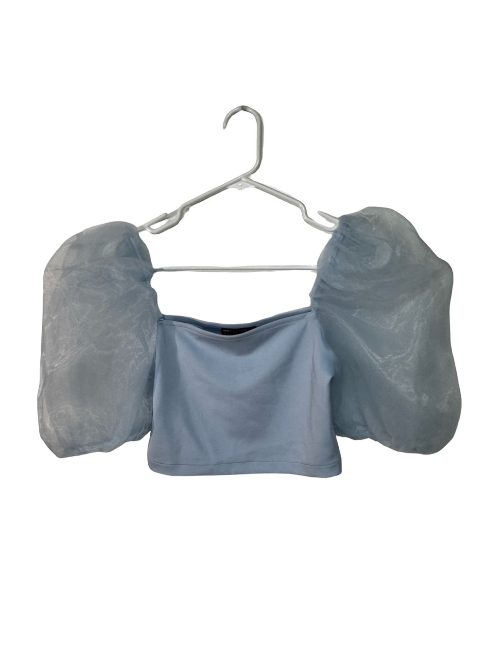 ASOS Light Blue Puff Sleeve Crop Top